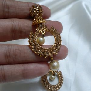 Golden Oxidised Earring