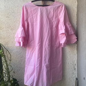 Zara Pink Ruffle Shift Dress (Made In Morocco)