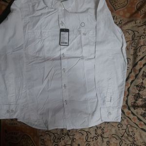 Denim Max Plain White Shirt