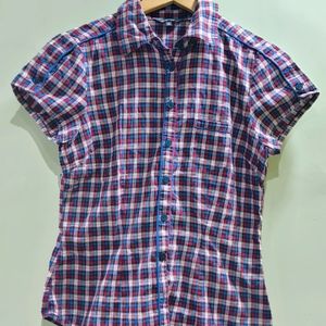 Papaya Checkered Shirt Half Sleeve (Women's)