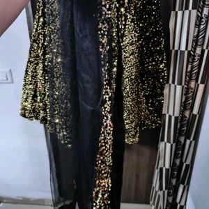 Women Black Shimmer Lehenga Choli