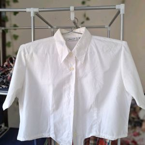 White Tie Crop T-Shirt