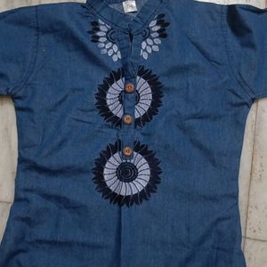 Denim Straight Kurta For Women