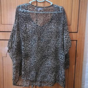 Cheetah Print Oversized Sexy Top