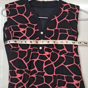 Fancy, Pebble Print, Black N Pink Fancy Top