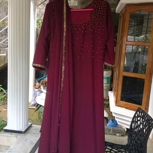 Pure Georgette Kurtha With Dupatta