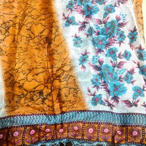 Cotton Flower Print Dupatta 01