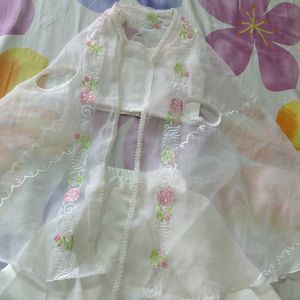 Baby Girl Long Shrug With Skirt And Top