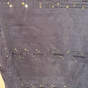 Dark Blue Embellished Dupatta