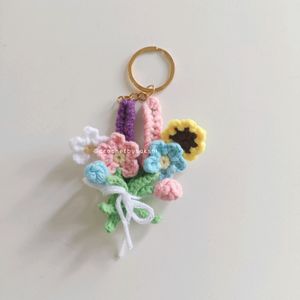 Crochet Flower Bouquet Keychain