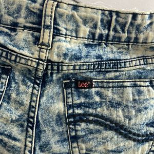 Acid Washed Denim Shorts For Girls