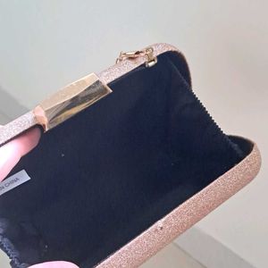 New Party Clutch From Abroad, With Tag, Gold