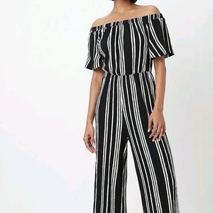 Pretty Black and White Striped Jumpsuit