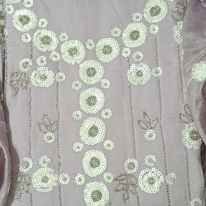 Lavender Chanderi Cotton Dress Material,Suit