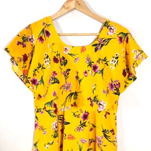 YELLOW FLORAL PRINT DRESSES