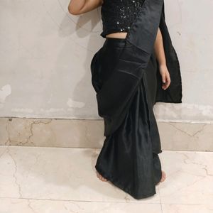 Black Drape Saree