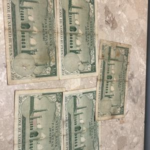 State Bank Of Pakistan Old 100rs Big Note 5pc