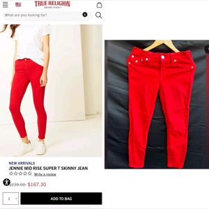 True religion red jeans