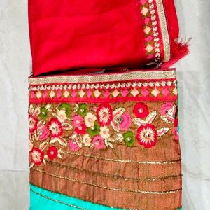 New Hand Embroidery Heavy Work Saree With Blouse P
