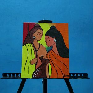 Shri Ram & Sita Painting In Bengali Art Style