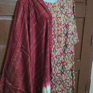 Maroon Kurti Set With Dupatta. ❤️