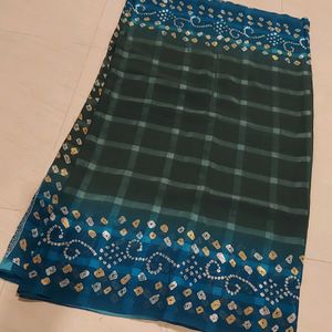 green checked saree