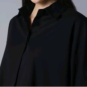 Roadster Women Black Pure Cotton Boxy Casual Shirt