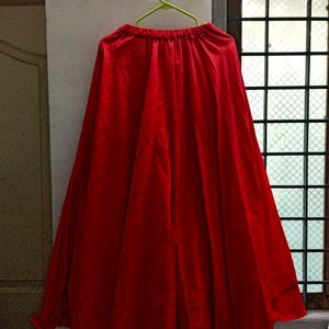 Coral Red Skirt For Festives