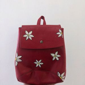 Beautiful Red Small Fancy Backpack For Women&kids