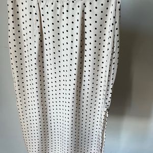 H&M Satin, Polka Dot Long Skirt With Slits