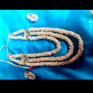 Zaveri Pearls 3 Layers Moti Nacklace Set