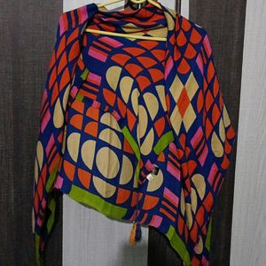 Multi Colour Geometric Pattern Stole For Women