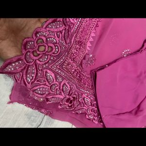 Pink Chiffon Party Saree