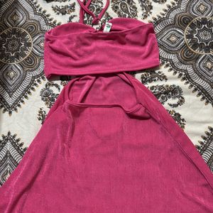 Pink Cut Out Beach Dress