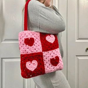 Crochet 🩷&❤️ Shoulder Bag