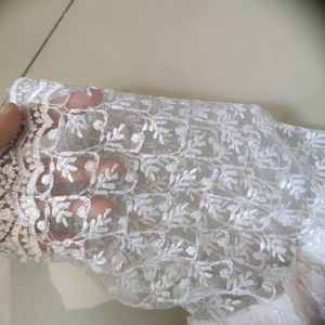 White Chikankari Padded Blouse