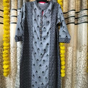 Women's Branded Handloom Buddha Printed Kurta 🔥