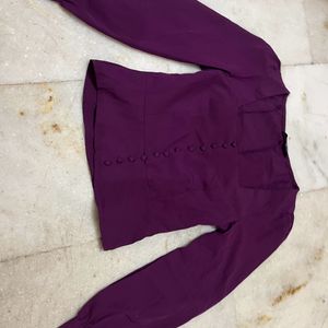 Square Neck Purple Crop Top