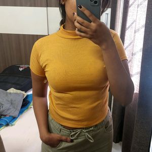 Mango Ribbed Crop Top