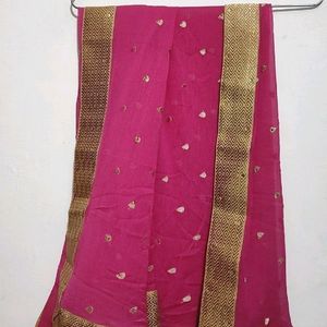 Rose Pink Plazo Suit With Dupatta For 40 Bust