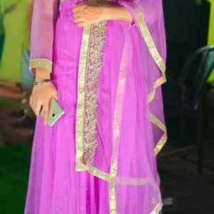 Lavender Gown With Designer Duppata