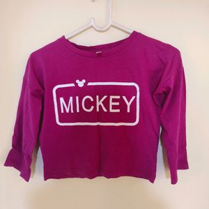 Mickey Tshirt With Inner For Girls/Women