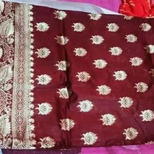New Silk Zari Saree With Blouse Piece