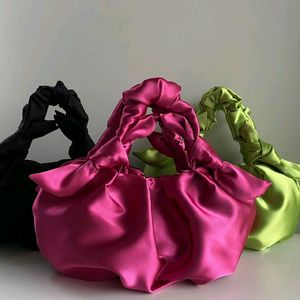 Satin small bag with knots