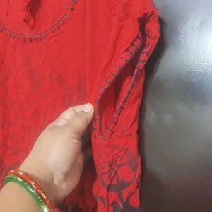 Red Cotton Top For Girl Or Woman 38 Bust