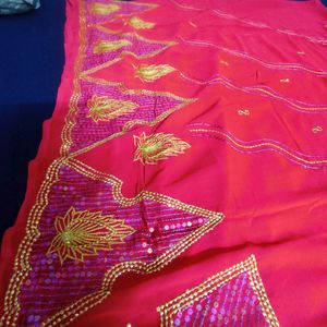 Red Jamki Grand Saree