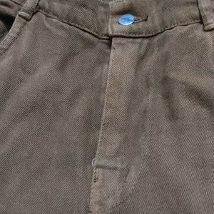 Brown Jeans With Back Elastic Stretchable