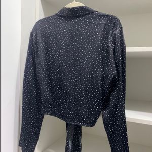 Zara Satin Tie Front Blouse