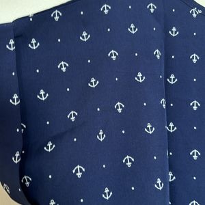 Women Blue Top With Anchor Print