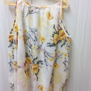 Beautiful White Printed Jorjet Material Top